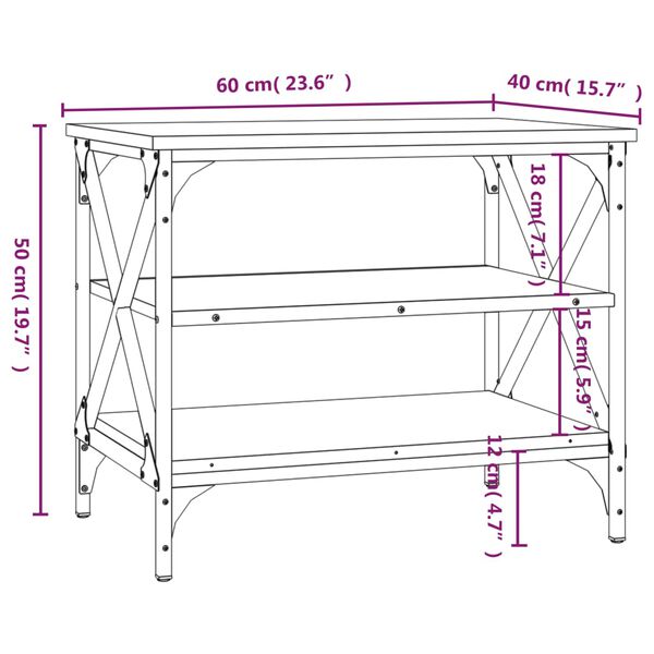vidaXL Έπιπλο Τηλεόρασης Καφέ Δρυς 60x40x50 εκ. Επεξεργασμένο Ξύλο