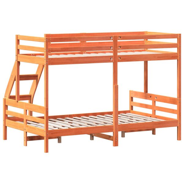 vidaXL Κουκέτα 80x200/120x200 εκ. Καφέ Κεριού από Μασίφ Ξύλο Πεύκου