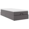 vidaXL Οθωμανικό κρεβάτι με στρώμα Γκρι 100x200cm Faux Leather