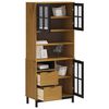 vidaXL Ντουλάπι FLAM 80x40x80εκ. από Μασίφ Ξύλο Πεύκο με Γυάλινη Πόρτα
