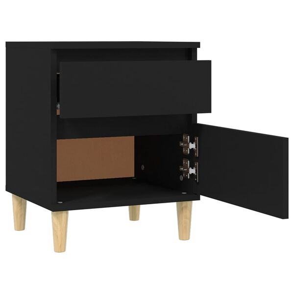 vidaXL Κομοδίνο Μαύρο 40 x 35 x 50 εκ.