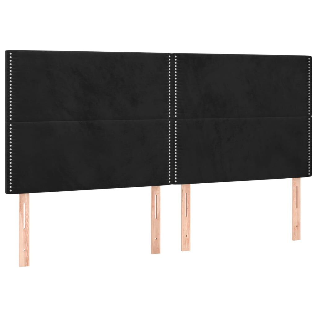 vidaXL Κεφαλάρια Κρεβατιού 4 τεμ. Μαύρο 90x5x78/88 εκ. Βελούδινο