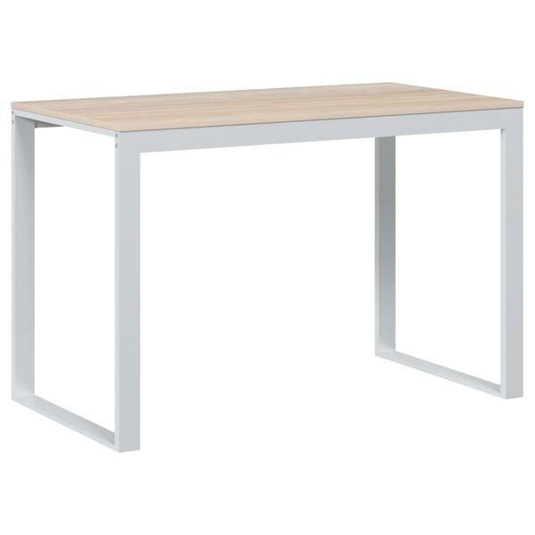 vidaXL Γραφείο Υπολογιστή Λευκό/Δρυς 110 x 60 x 73 εκ. από Μοριοσανίδα
