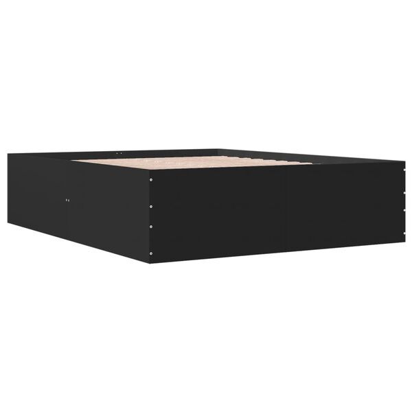 vidaXL Πλαίσιο Κρεβατιού Μαύρο 160 x 200 εκ. από Επεξεργασμένο Ξύλο