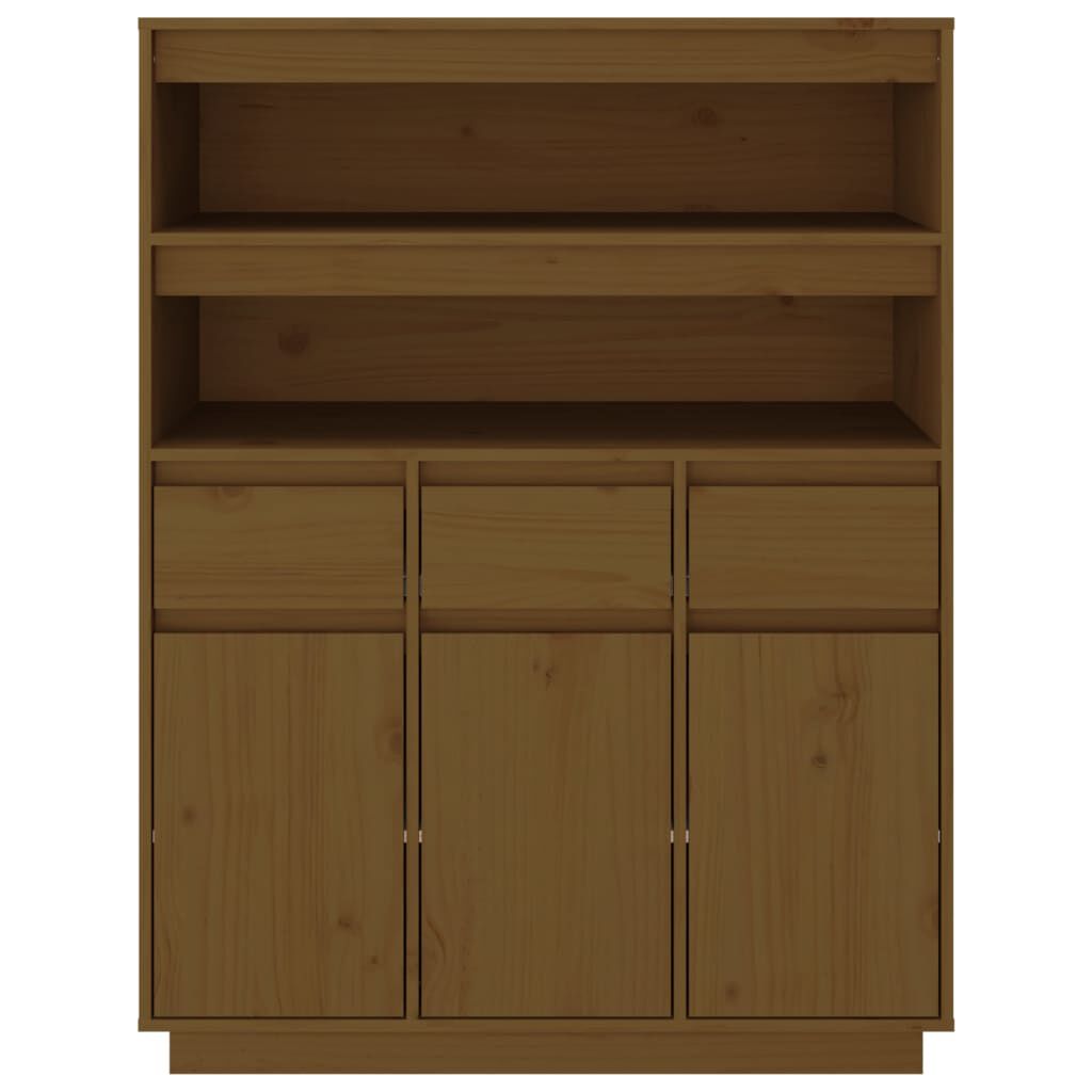 vidaXL Ντουλάπι Ψηλό Καφέ Μέλι 89x40x116,5 εκ. από Μασίφ Ξύλο Πεύκου