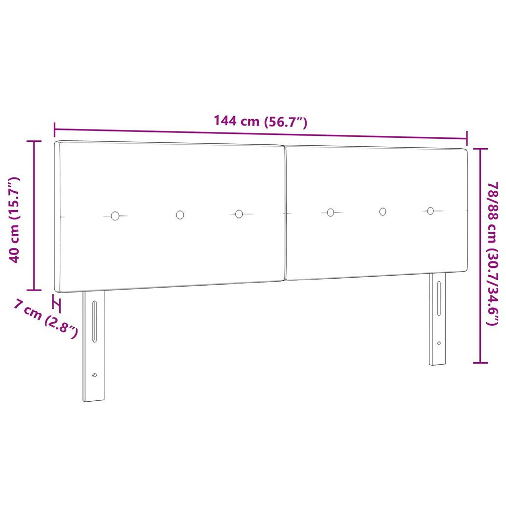 vidaXL LED Κεφαλάρι με κουμπιά σε μίνιμαλ στυλ Γκρι 72 εκ Βελούδο