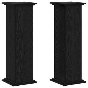 vidaXL Βάση φυτών Μαύρη δρυς 33 x 33 x 100 cm Επεξεργασμένο ξύλο