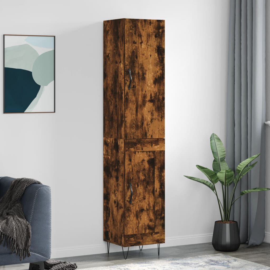vidaXL Ντουλάπι Καπνιστή δρυς 34,5x34x180 εκ. από Επεξεργασμένο Ξύλο