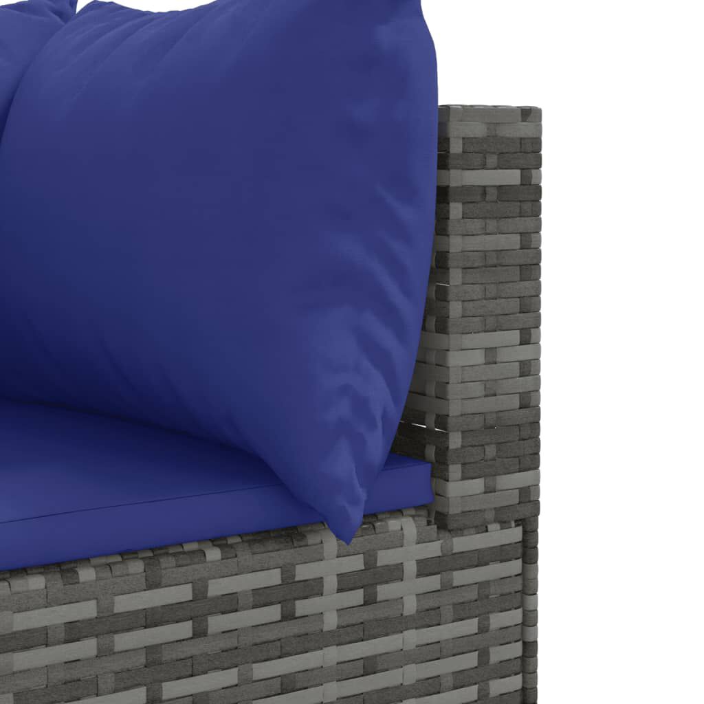 vidaXL Σαλόνι Κήπου 6 Τεμαχίων από Γκρι Συνθετικό Ρατάν με Μαξιλάρια