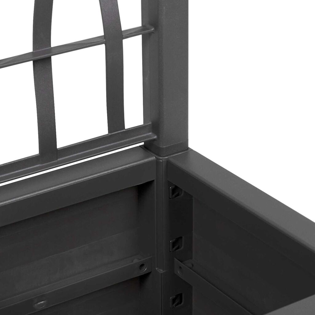 vidaXL Σκούρα Γκρι Γλάστρα Κήπου με Πλέγμα - 36x36x140 εκ