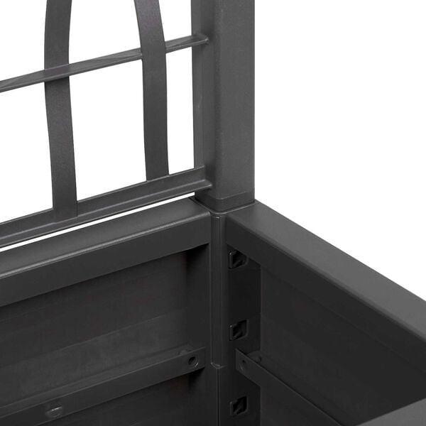 vidaXL Σκούρα Γκρι Γλάστρα Κήπου με Πλέγμα - 36x36x140 εκ