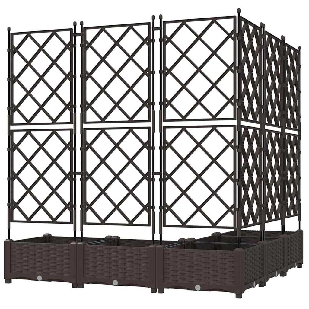 vidaXL Κηποτινάκι με Τρέλα 5 pcs Καφέ 120 x 120 x 125.5 εκ. PP