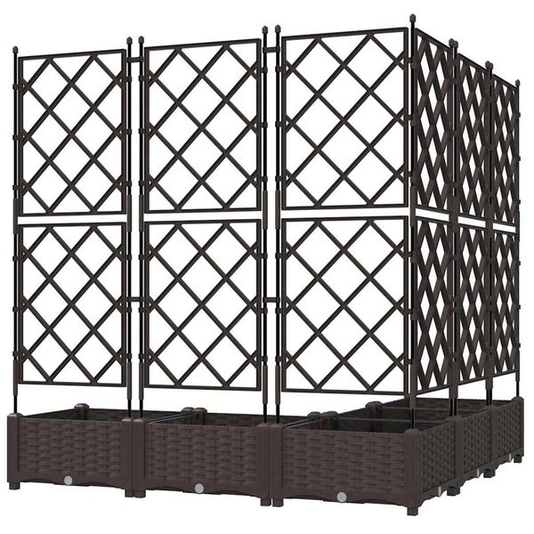 vidaXL Κηποτινάκι με Τρέλα 5 pcs Καφέ 120 x 120 x 125.5 εκ. PP