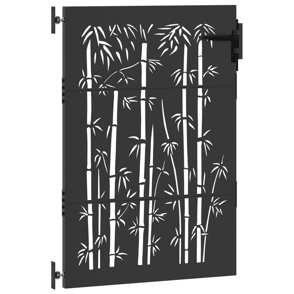vidaXL Πύλη Κήπου Μαύρο 105 x 125 cm Ατσάλι με Επικάλυψη Πούδρας