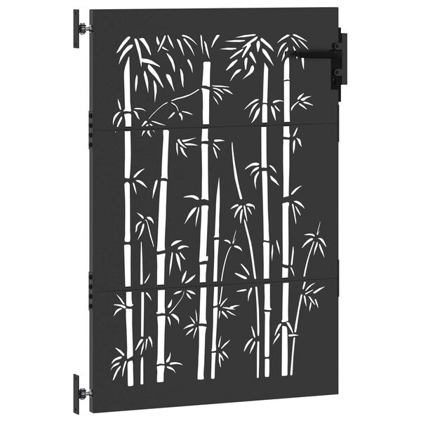 vidaXL Πύλη Κήπου Μαύρο 105 x 125 cm Ατσάλι με Επικάλυψη Πούδρας