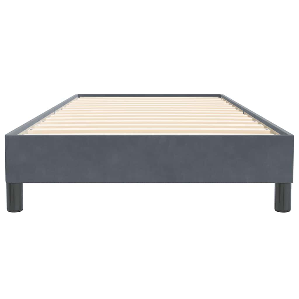 vidaXL Κρεβάτι Boxspring χωρίς Στρώμα Σκούρο Γκρι 90x220 εκ. Βελούδινο