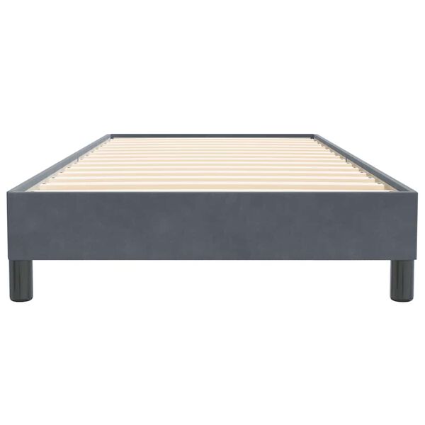 vidaXL Κρεβάτι Boxspring χωρίς Στρώμα Σκούρο Γκρι 90x220 εκ. Βελούδινο