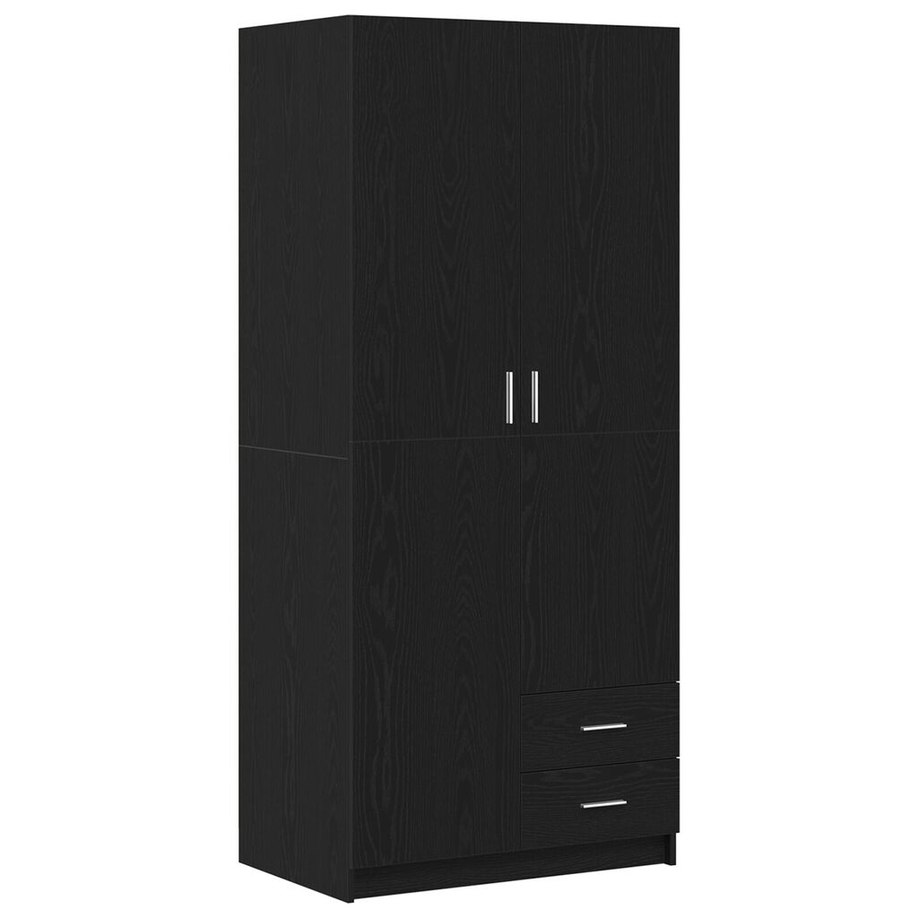 Ντουλάπα vidaXL Μαύρη Δρυς 80x52x180 εκ. Επεξεργασμένο Ξύλο