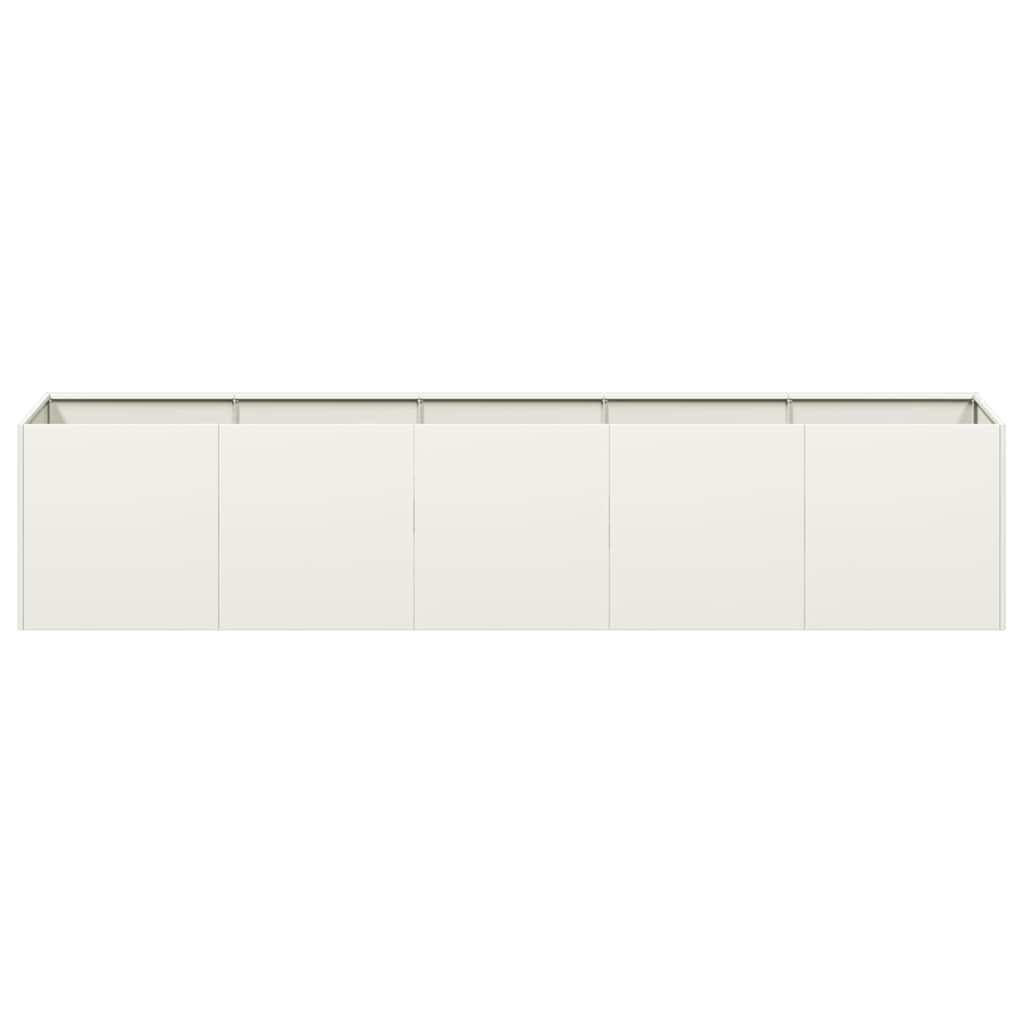 vidaXL Ζαρντινιέρα Λευκή 200x40x40 εκ. από Χάλυβα Ψυχρής Έλασης