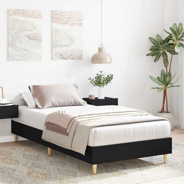 vidaXL Σκελετός Κρεβατιού Μαύρη δρυς 100 x 200 cm Επεξεργασμένο ξύλο