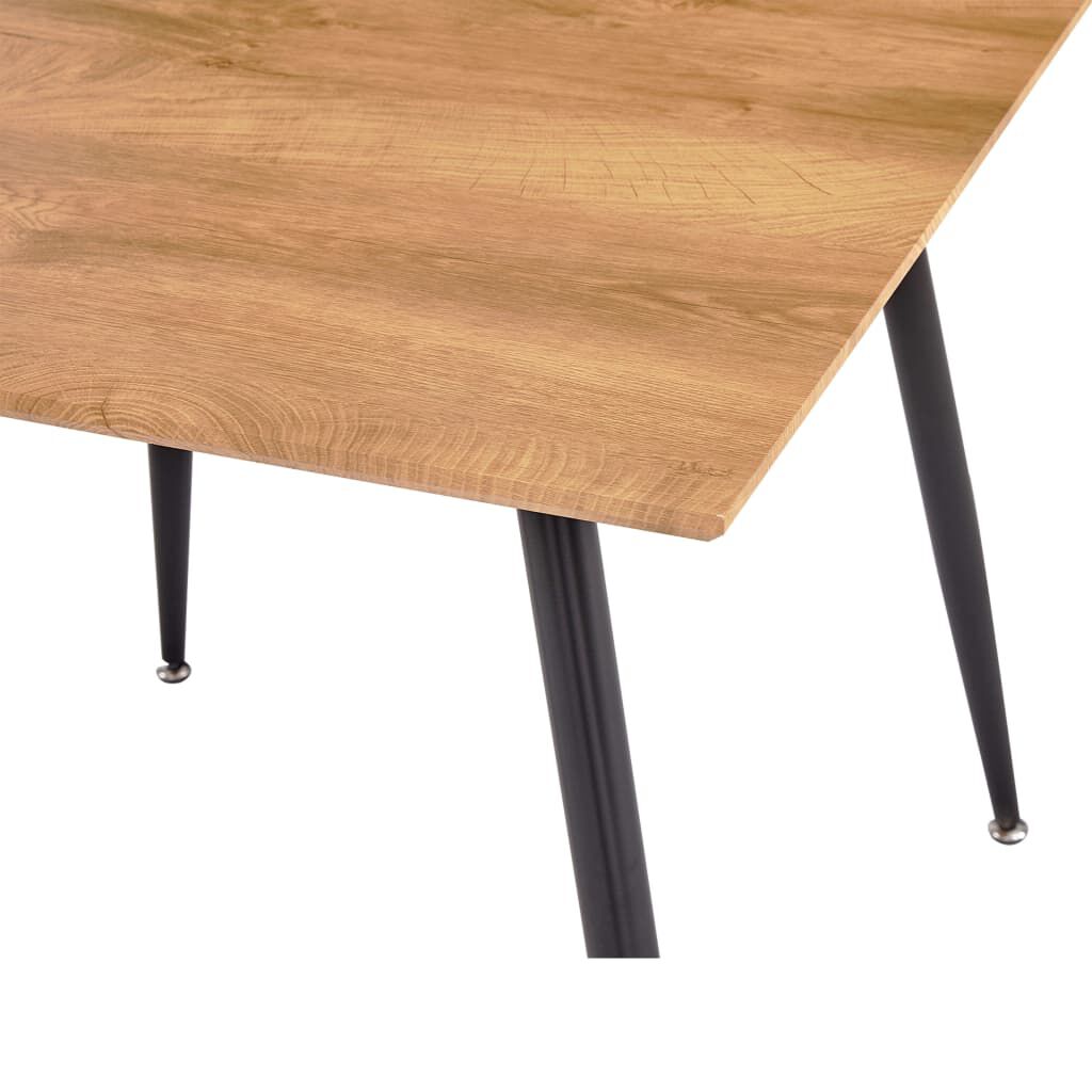 vidaXL Τραπεζαρία Χρώμα Δρυός / Μαύρη 80,5 x 80,5 x 73 εκ. από MDF