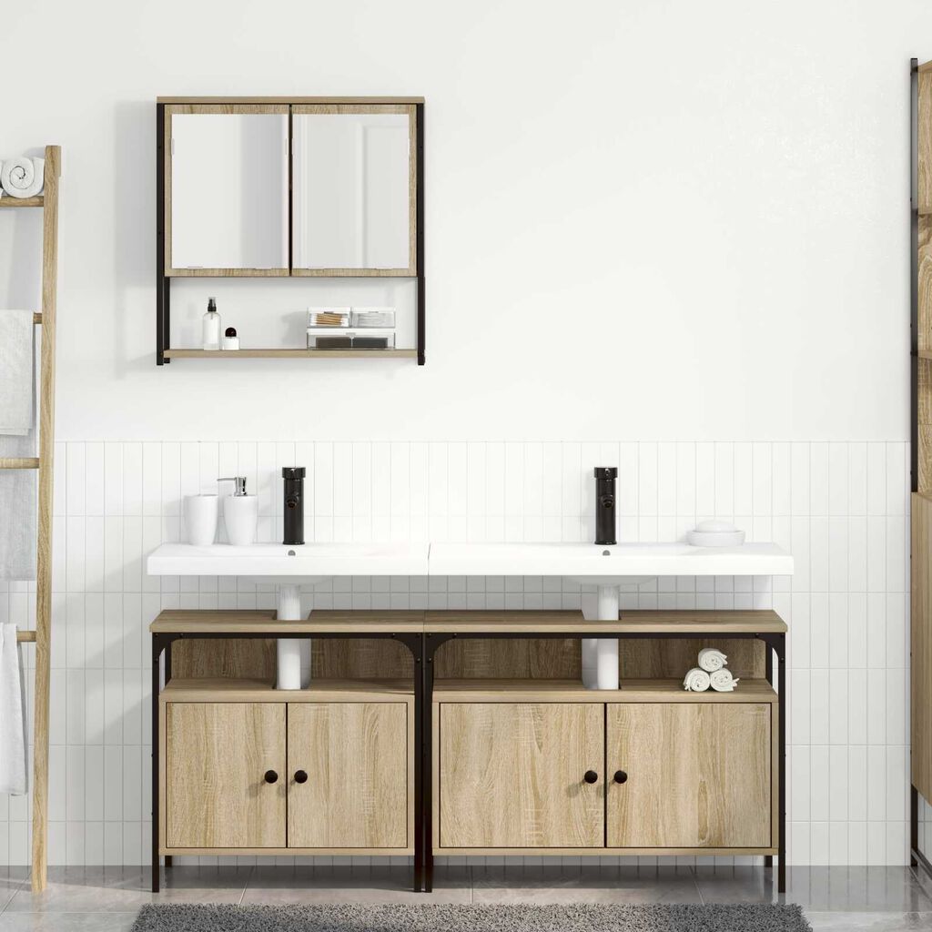 vidaXL Ντουλάπι Νιπτήρα Sonoma Oak 80x30x60 cm Επεξεργασμένο Ξύλο