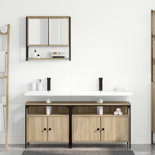 vidaXL Ντουλάπι Νιπτήρα Sonoma Oak 80x30x60 cm Επεξεργασμένο Ξύλο