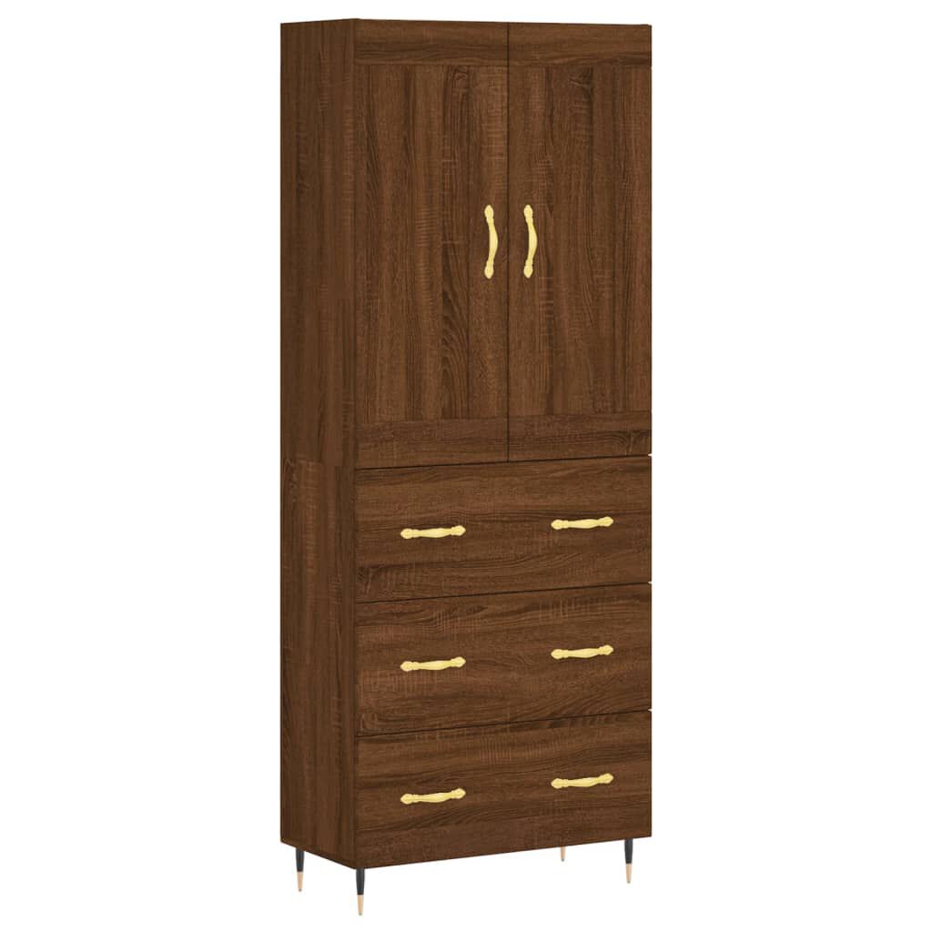 vidaXL Ντουλάπι Καφέ Δρυς 69,5 x 34 x 180 εκ. από Επεξεργασμένο Ξύλο
