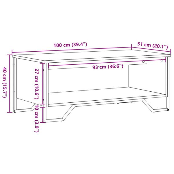 vidaXL Τραπεζάκι Σαλονιού Γκρι Sonoma 100x51x40 εκ. Επεξεργασμένο Ξύλο