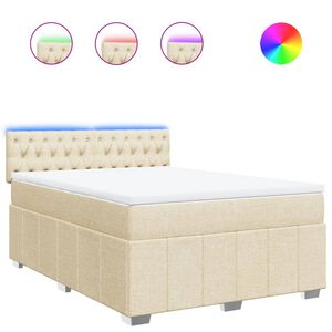 vidaXL &Kappa;&rho;&epsilon;&beta;ά&tau;&iota; Boxspring &mu;&epsilon; &Sigma;&tau;&rho;ώ&mu;&alpha; &Kappa;&rho;&epsilon;&mu; 140x200 &epsilon;&kappa;. &Upsilon;&phi;&alpha;&sigma;&mu;ά&tau;&iota;&nu;&omicron;