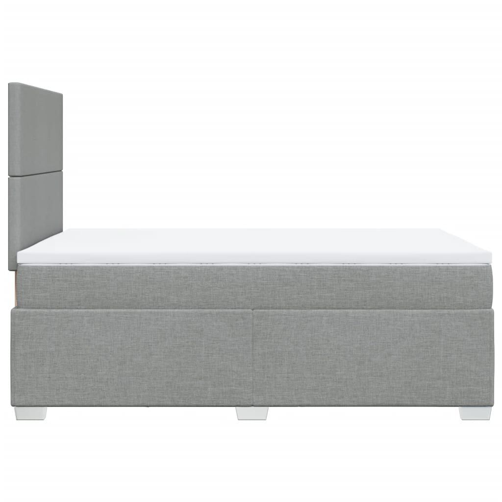 vidaXL Κρεβάτι Boxspring με Στρώμα Ανοιχτό Γκρι 120x200 εκ. Υφασμάτινο