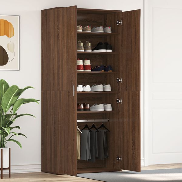 vidaXL Ντουλάπι Παπουτσιών Καφέ Δρυός 80x39x180 cm Φτιαγμένο Ξύλο