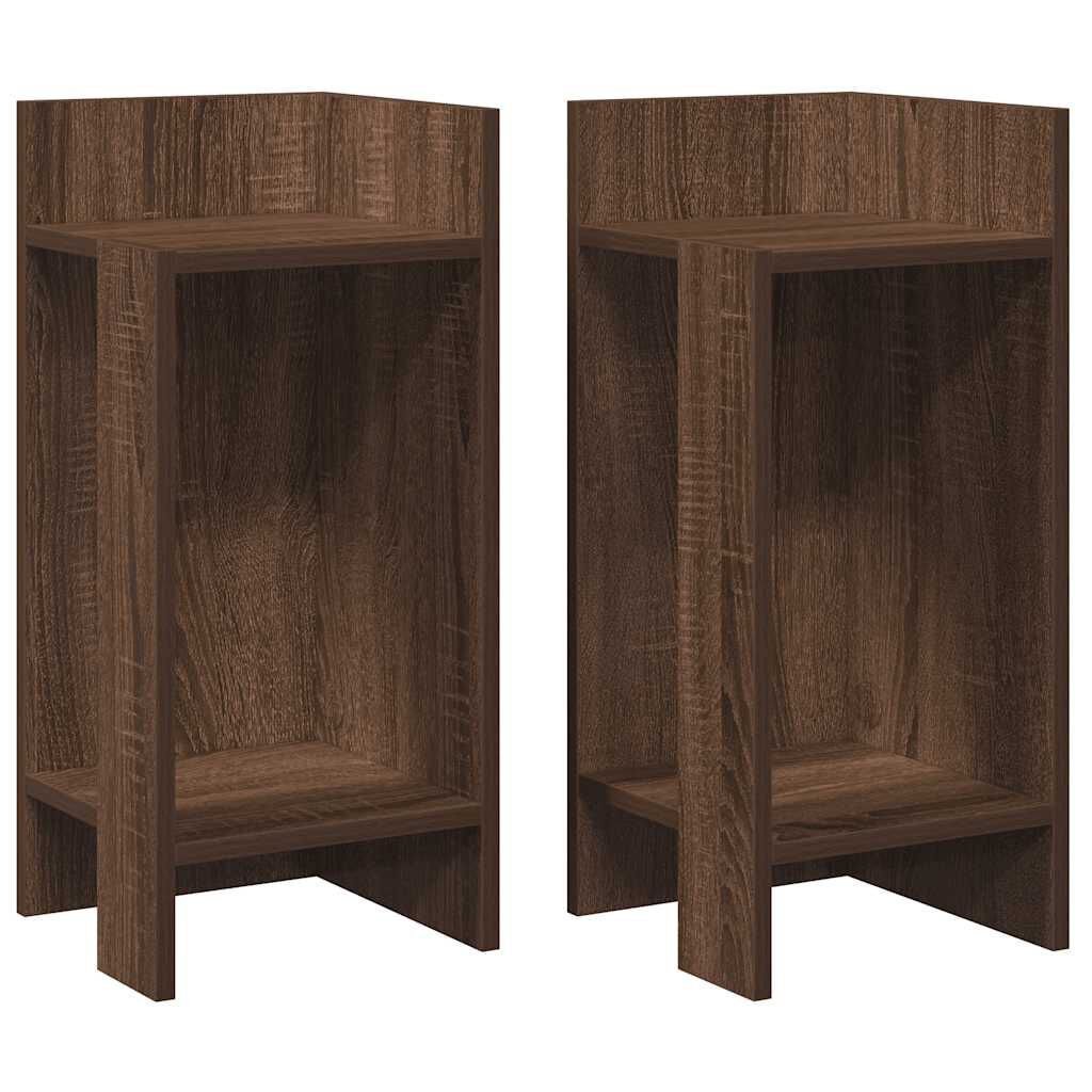 vidaXL Τραπεζάκια 2 τεμ. με ράφι Καφέ Δρυς 25,5x27x60 εκ.