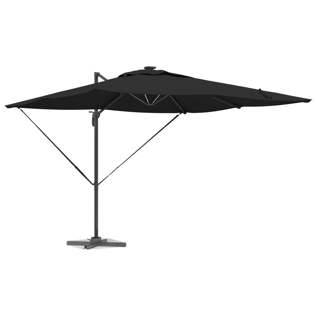 vidaXL Κάθισμα Ρομά με LED - Μαύρο, 286 x 285 x 270 cm, Από Αλουμίνιο