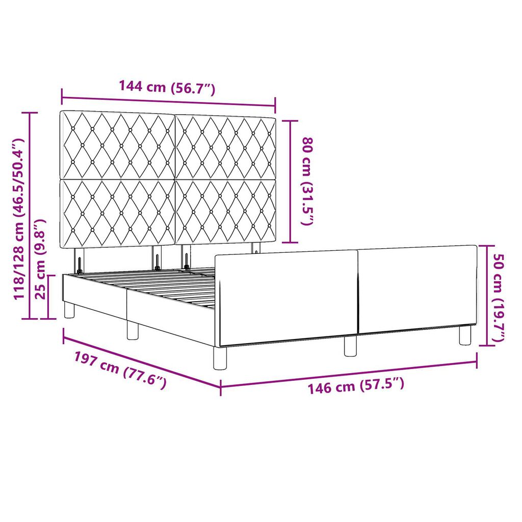 vidaXL Σκελετός Κρεβατιού Ανοιχτό γκρι 140 x 190 cm Βελούδο