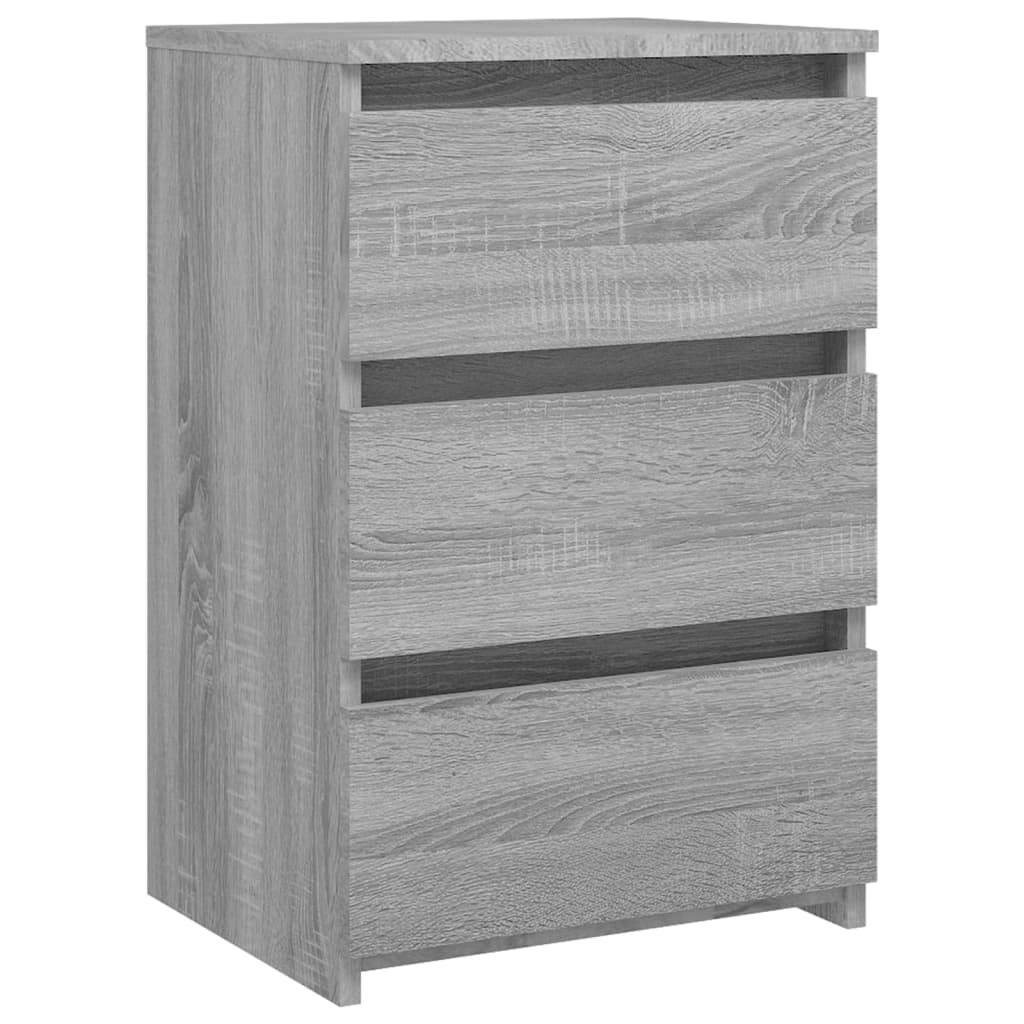 vidaXL Κομοδίνα 2 τεμ. Γκρι Sonoma 40x35x62,5 εκ. Επεξεργασμένο Ξύλο