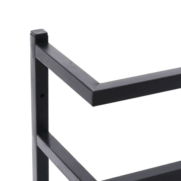 vidaXL Βάση για Πετσέτες Επιτοίχια Μαύρη 24 x 12 x 48 εκ. Ατσάλινη