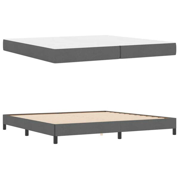 vidaXL Κρεβάτι με ελατήρια Άλλο Σκούρο γκρι 200 x 200 cm ύφασμα