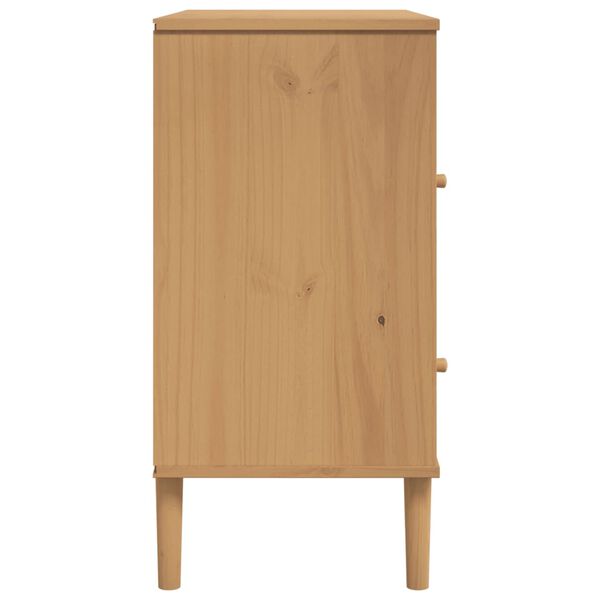 vidaXL Μπουφές SENJA Καφέ / Ρατάν 80 x 40 x 80 εκ. Μασίφ Ξύλο Πεύκου