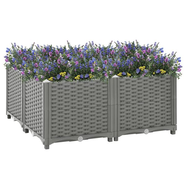 vidaXL Ζαρντινιέρα 80 x 80 x 38 εκ. από Πολυπροπυλένιο