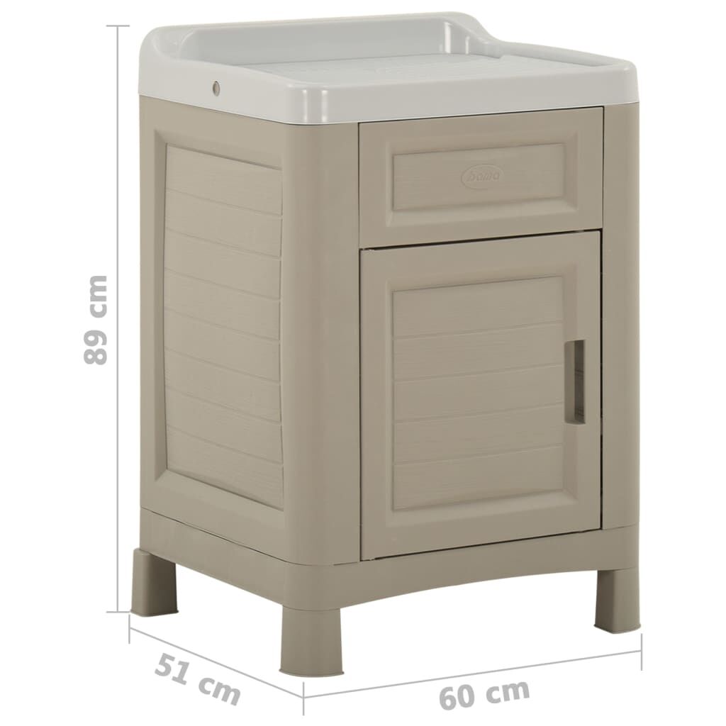 vidaXL Ντουλάπι Πλυσταριού Χρώμα της Άμμου 60 x 51 x 89 εκ.