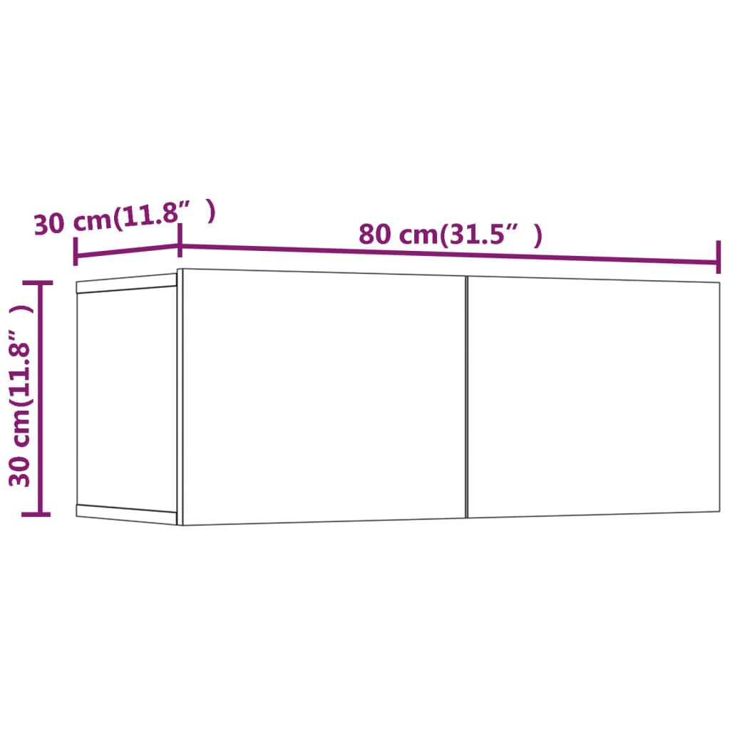 vidaXL Έπιπλα Τηλεόρασης 2 τεμ. Λευκά 80x30x30 εκ. Επεξεργασμένο Ξύλο