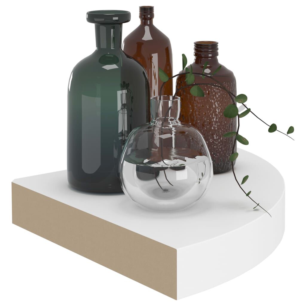 vidaXL Ράφια Τοίχου Γωνιακά 2 τεμ. Άσπρα 25x25x3,8 εκ. MDF