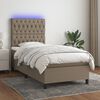 vidaXL &Kappa;&rho;&epsilon;&beta;ά&tau;&iota; Boxspring &mu;&epsilon; &Sigma;&tau;&rho;ώ&mu;&alpha; & LED Taupe 90x190 &epsilon;&kappa;. &Upsilon;&phi;&alpha;&sigma;&mu;ά&tau;&iota;&nu;&omicron;