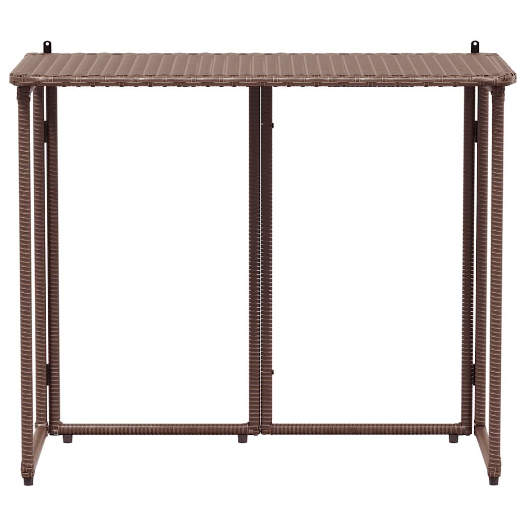 vidaXL Πτυσσόμενο τραπέζι κήπου καφέ 90x51x75 cm Poly Rattan
