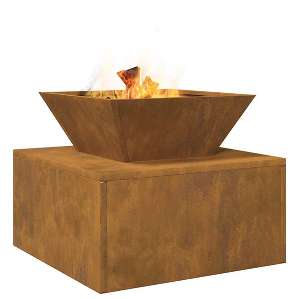 vidaXL Φωτιά Σκ rusty 50 x 50 x 40 cm Ατσάλι σκληρυθέν στον αέρα