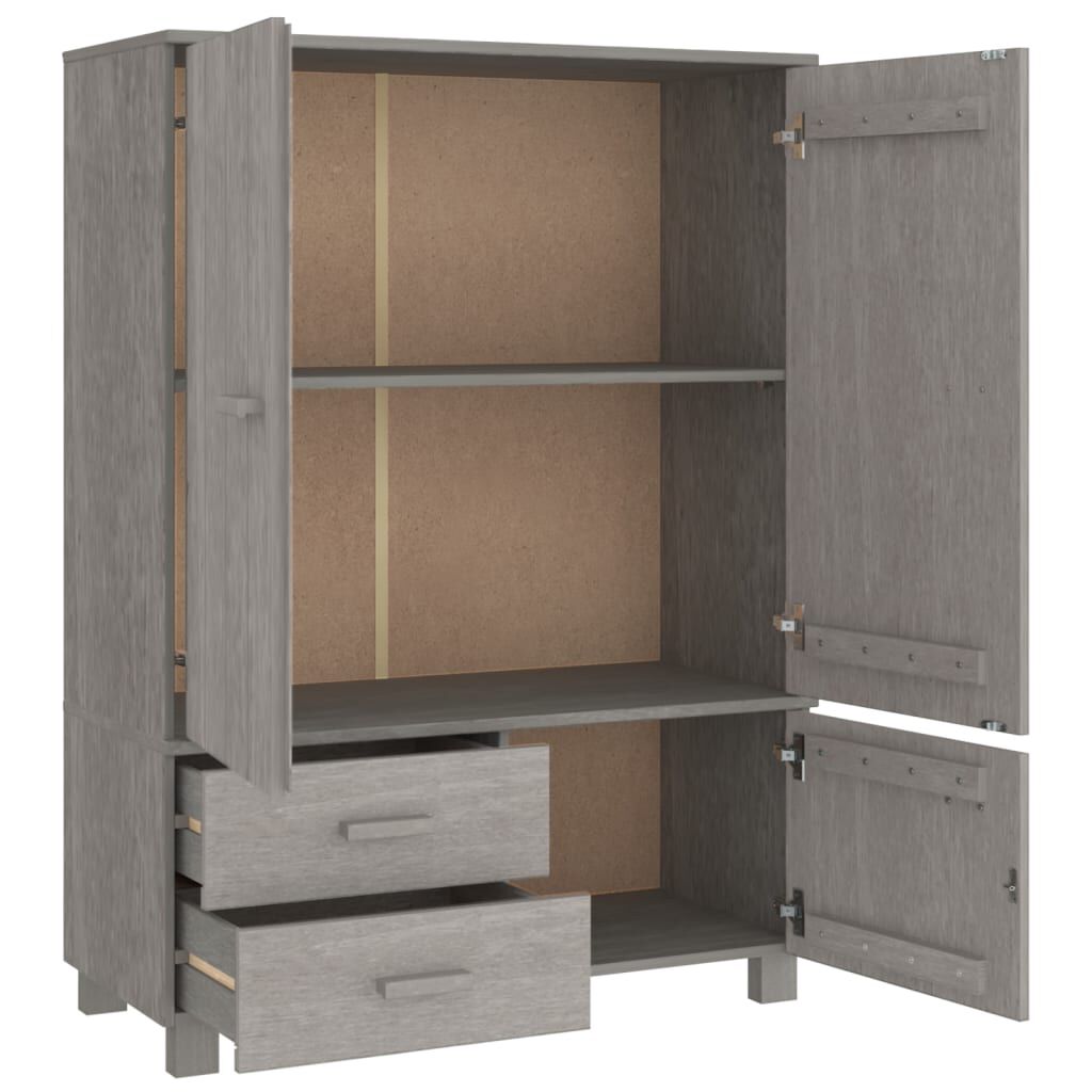 vidaXL Ντουλάπα HAMAR Αν. Γκρι 99 x 45 x 137εκ. από Μασίφ Ξύλο Πεύκου