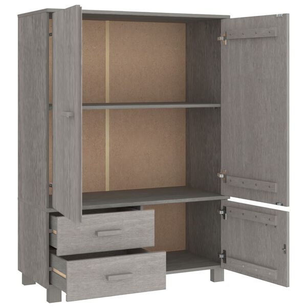 vidaXL Ντουλάπα HAMAR Αν. Γκρι 99 x 45 x 137εκ. από Μασίφ Ξύλο Πεύκου