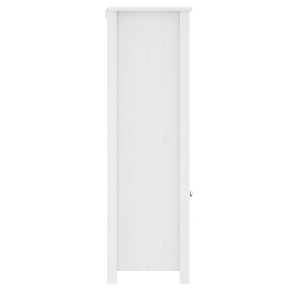 vidaXL Ντουλάπι Μπάνιου BERG Λευκό 40 x 34 x 110 εκ. Μασίφ Ξύλο Πεύκου