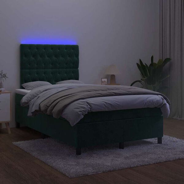 vidaXL &Kappa;&rho;&epsilon;&beta;ά&tau;&iota; Boxspring &mu;&epsilon; &Sigma;&tau;&rho;ώ&mu;&alpha; & LED &Sigma;&kappa;. &Pi;&rho;ά&sigma;&iota;&nu;&omicron; 120x200&epsilon;&kappa; &Beta;&epsilon;&lambda;&omicron;ύ&delta;&omicron;
